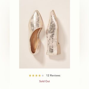 Anthropologie Rose Gold flats. They don’t fit me, I wore them three times EUC